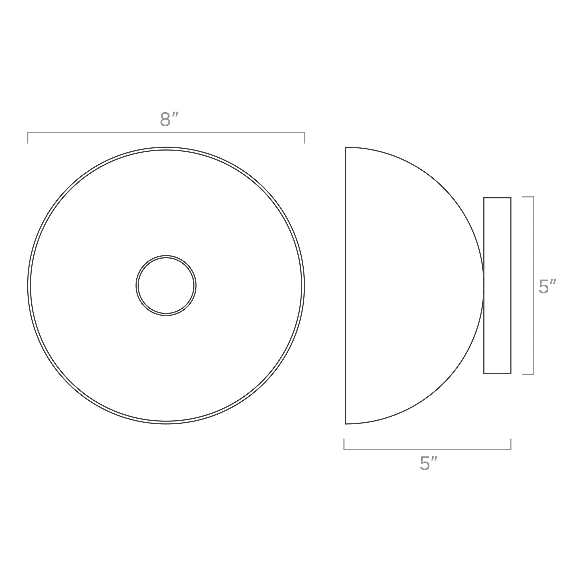 Volon 8-Inch Color Hemi Sconce - Mid-Century Dome Wall Light Fixture
